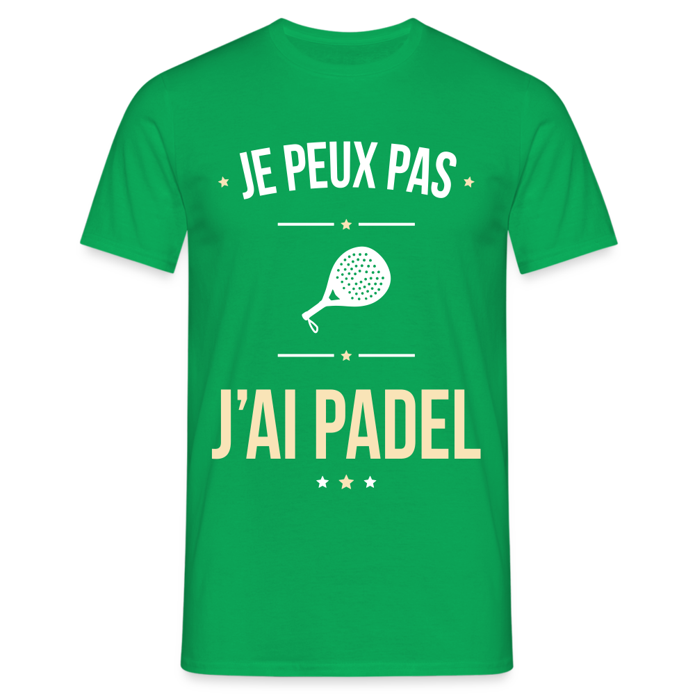 T-shirt Homme - Je peux pas j'ai Padel - vert