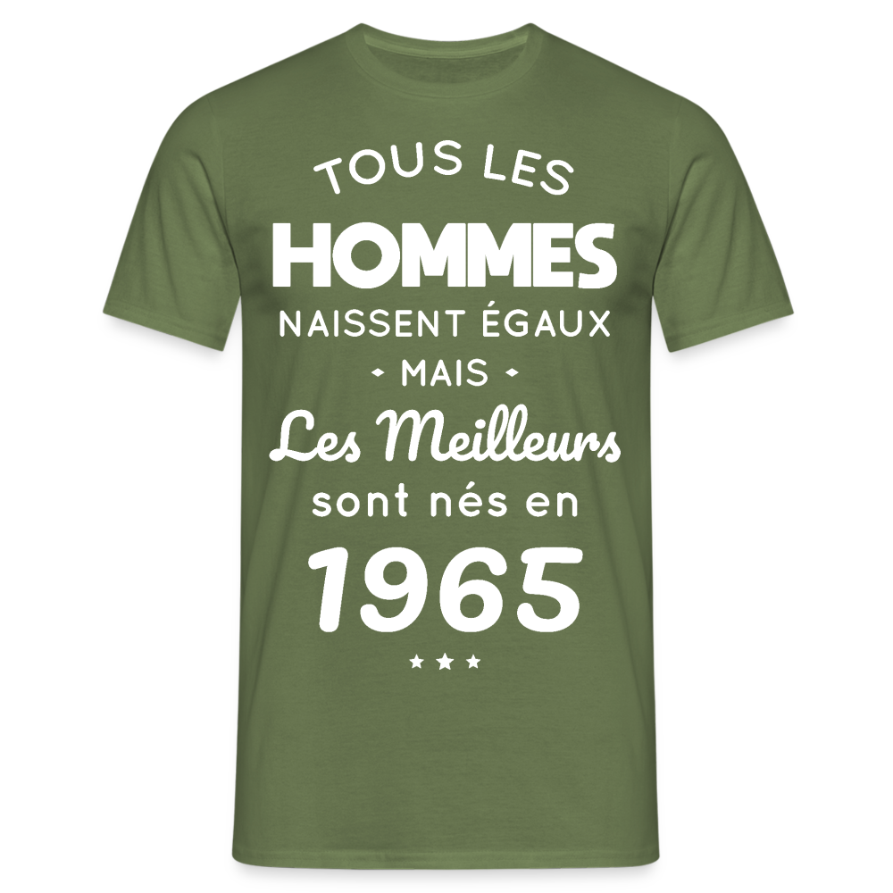 T-shirt Homme - Anniversaire 60 Ans - Les meilleurs sont nés en 1965 - vert militaire