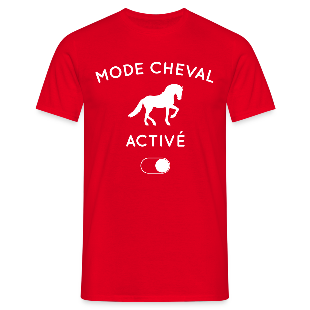 T-shirt Homme - Mode cheval activé - rouge