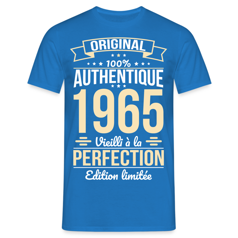 T-shirt Homme - Anniversaire 60 Ans - Original 1965 - bleu royal