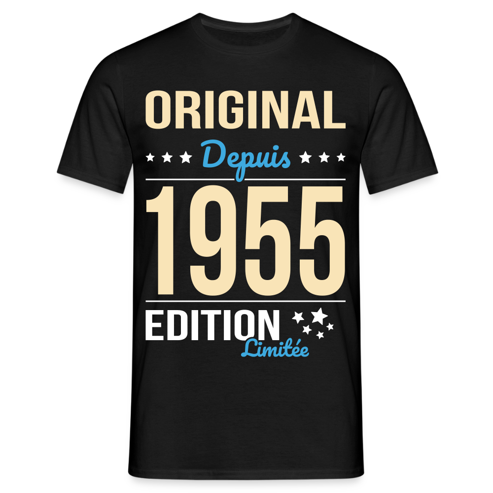 T-shirt Homme - Anniversaire 70 Ans - Original depuis 1955 - noir