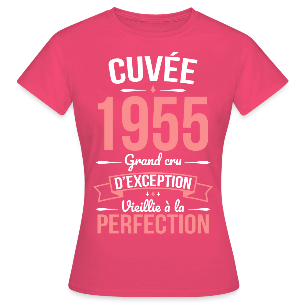 T-shirt Femme - Anniversaire 70 Ans - Cuvée 1955 - rose azalée