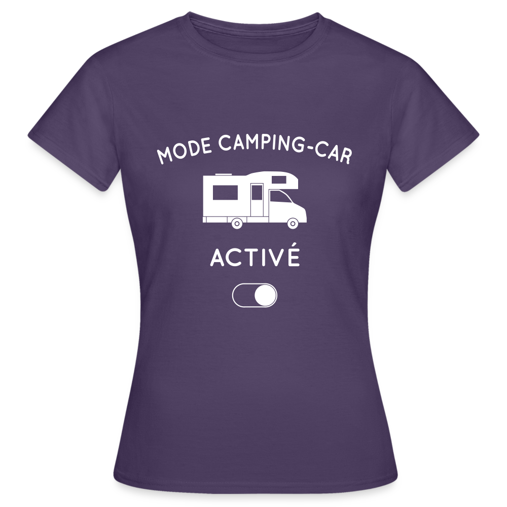 T-shirt Femme - Mode camping-car activé - violet foncé