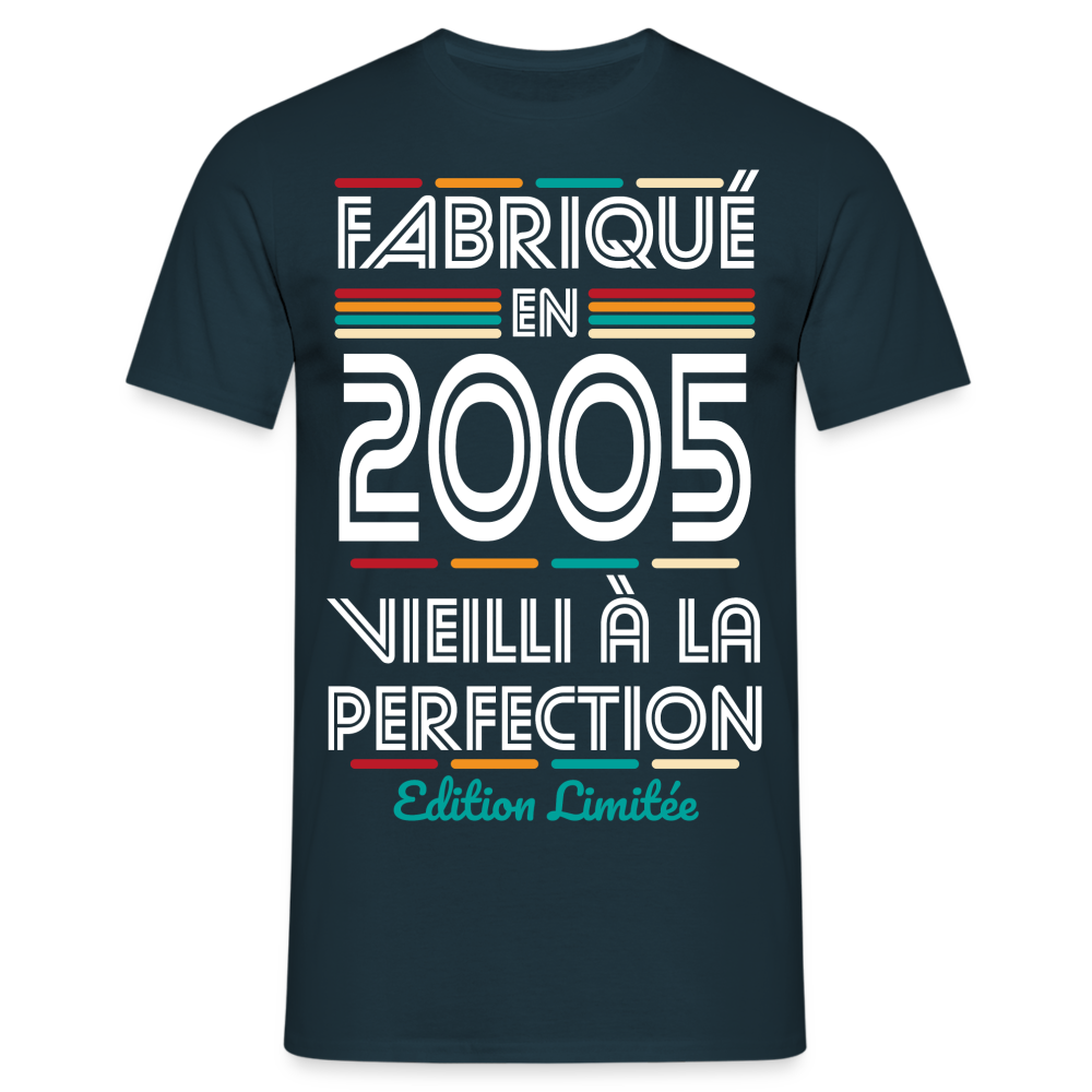 T-shirt Homme - Anniversaire 20 Ans - Fabriqué en 2005 - marine