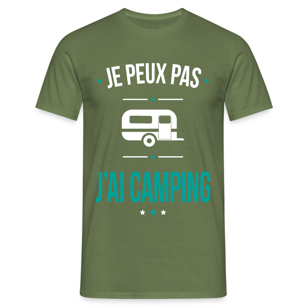 T-shirt Homme - Je peux pas j'ai Camping - vert militaire