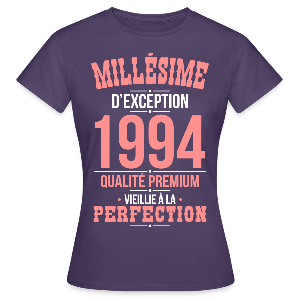 T-shirt Femme - Anniversaire 31 Ans - Millésime 1994 - violet foncé