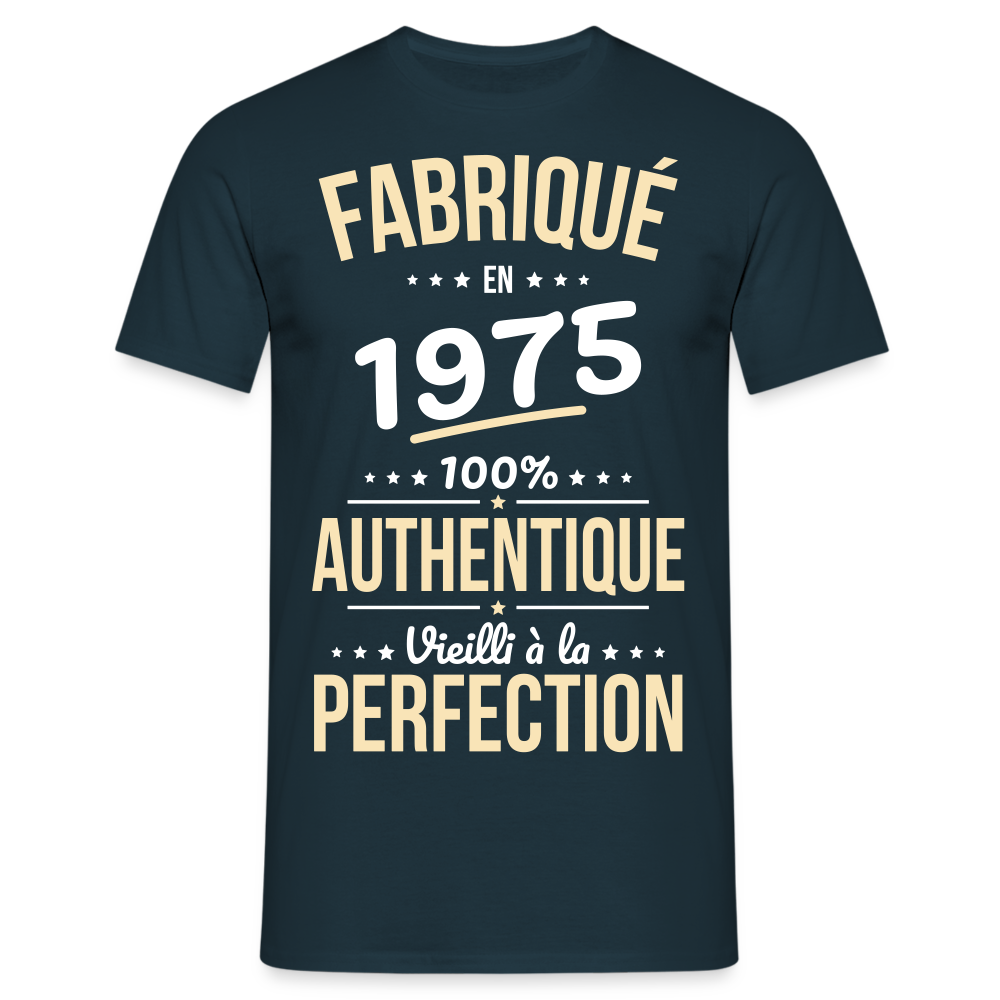 T-shirt Homme - Anniversaire 50 Ans - Fabriqué en 1975 - marine