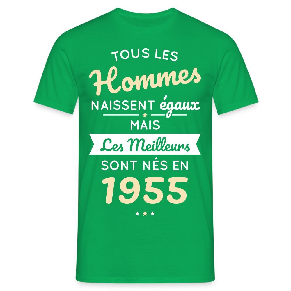 T-shirt Homme - Anniversaire 70 Ans - Les meilleurs sont nés en 1955 - vert