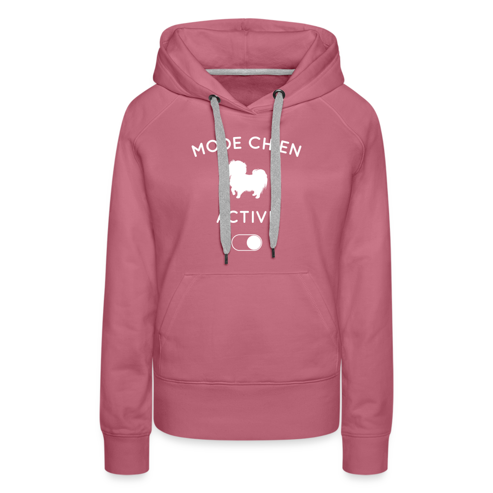 Sweat à capuche Premium Femme - Mode chien activé - mauve