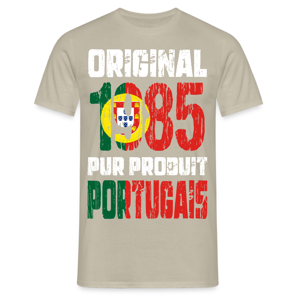 T-shirt Homme - Anniversaire 40 Ans - Original 1985 - Pur produit Portugais - beige sable