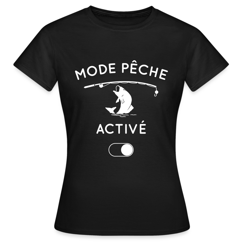 T-shirt Femme - Mode pêche activé - noir