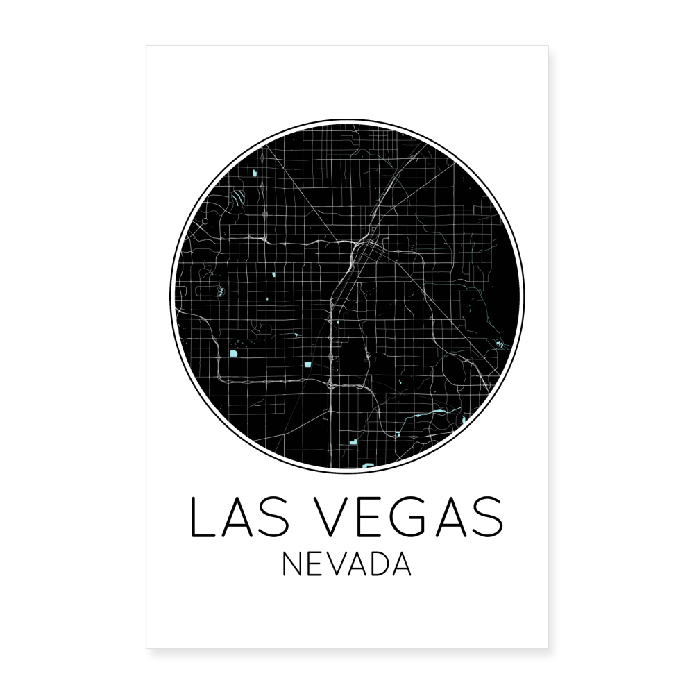 Poster Las Vegas - Plan Las Vegas - 40 x 60 cm - blanc