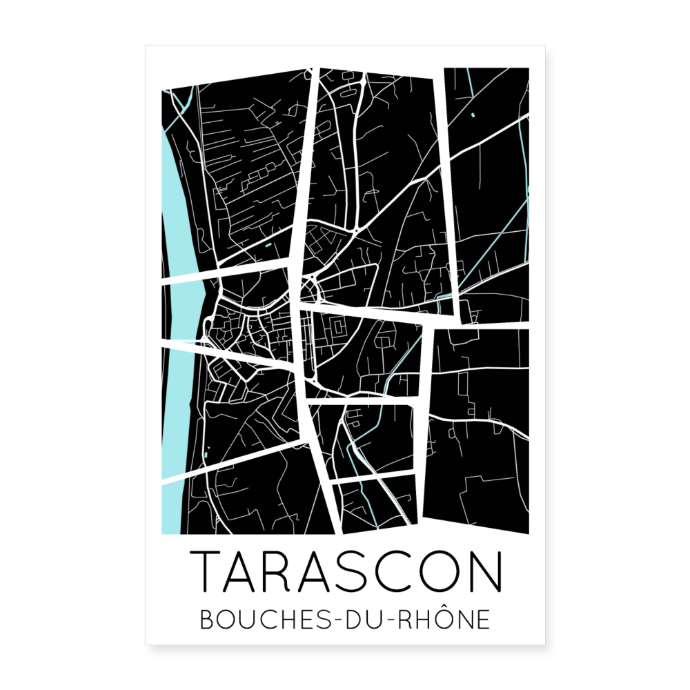 Poster Tarascon - Plan Tarascon - 40 x 60 cm - blanc