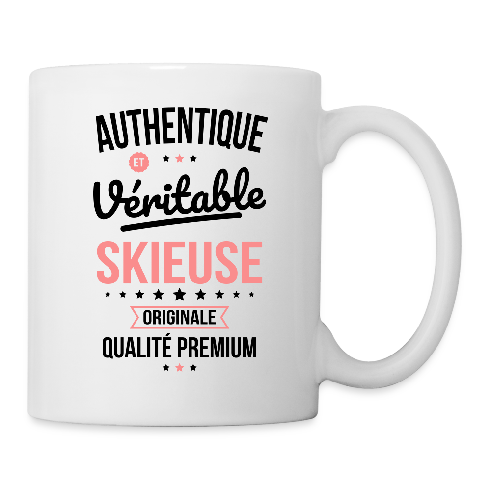 Mug blanc - Authentique et véritable Skieuse - blanc