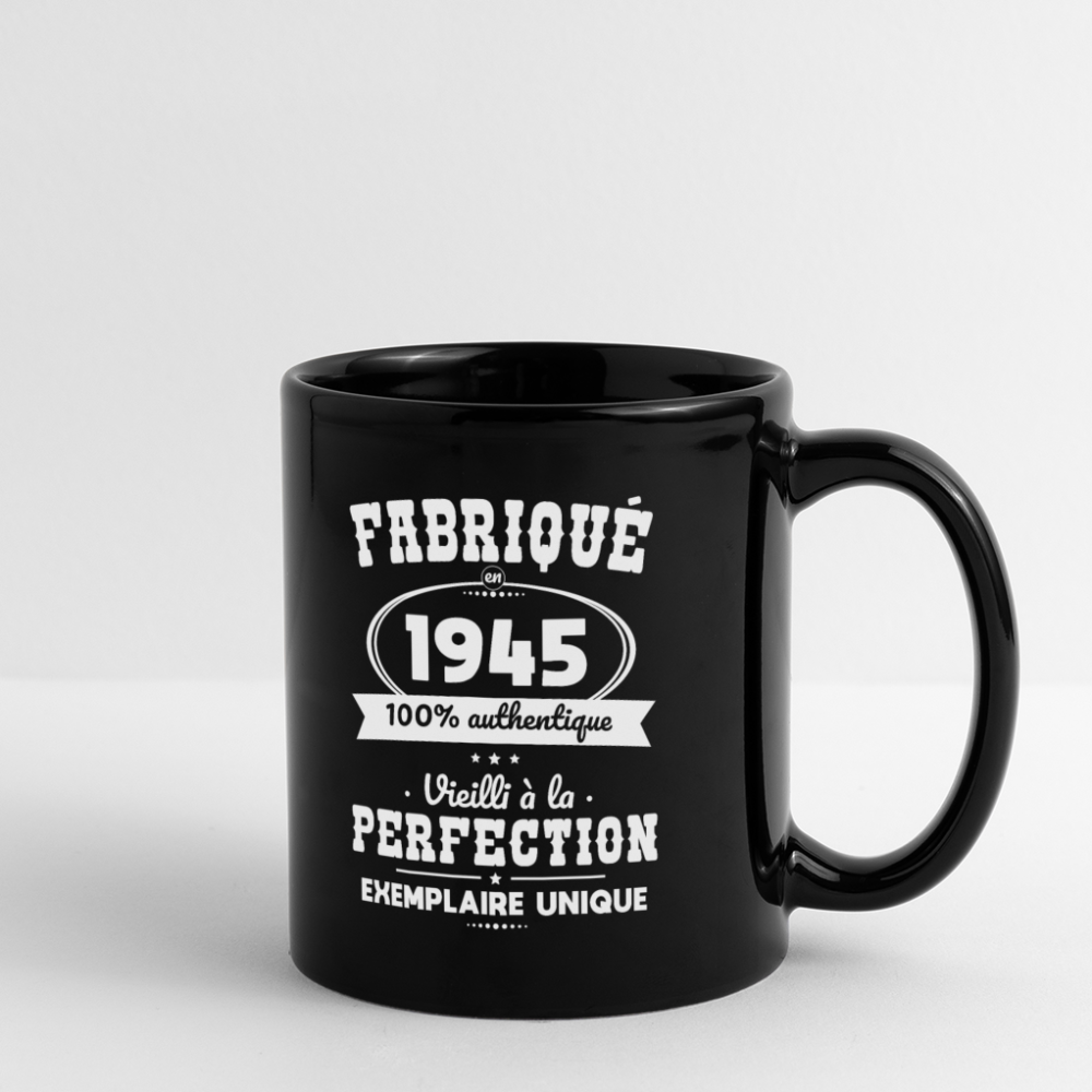 Mug uni - Anniversaire 80 Ans - Fabriqué en 1945 - noir