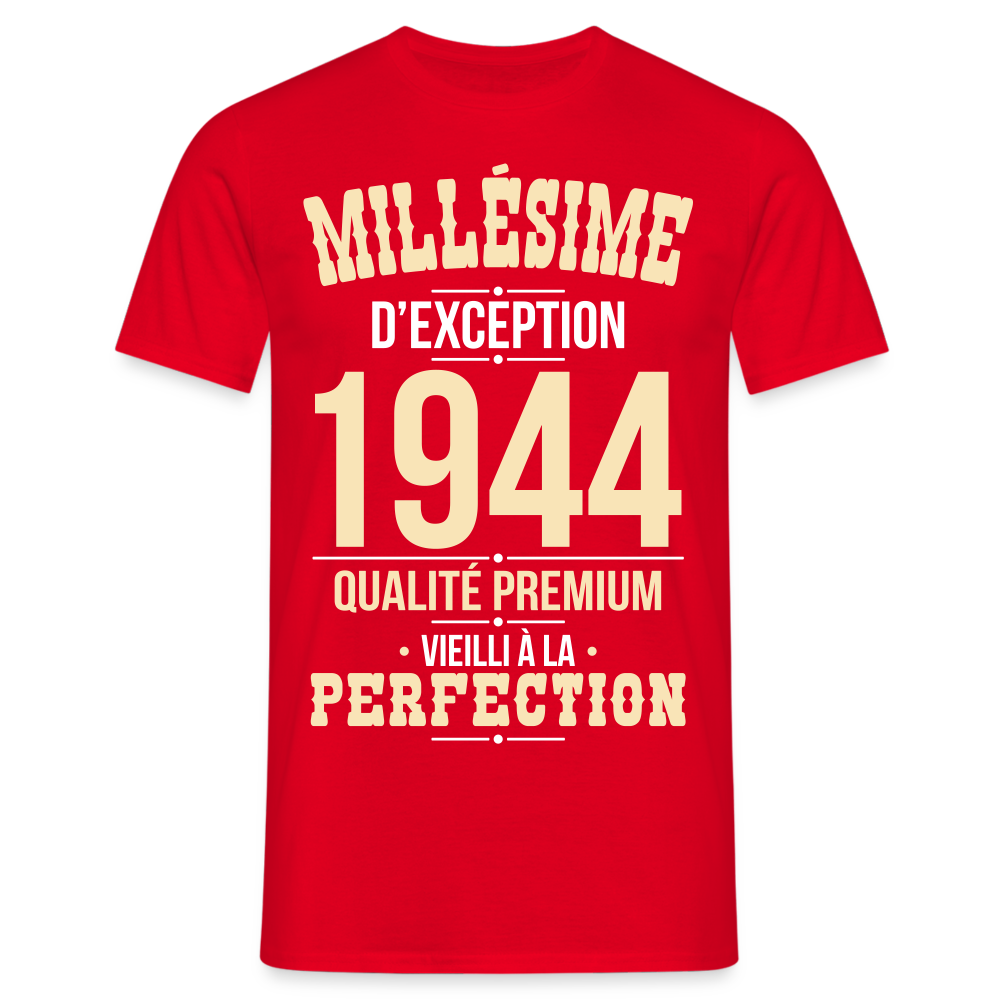 T-shirt Homme - Anniversaire 80 Ans - Millésime 1944 - rouge