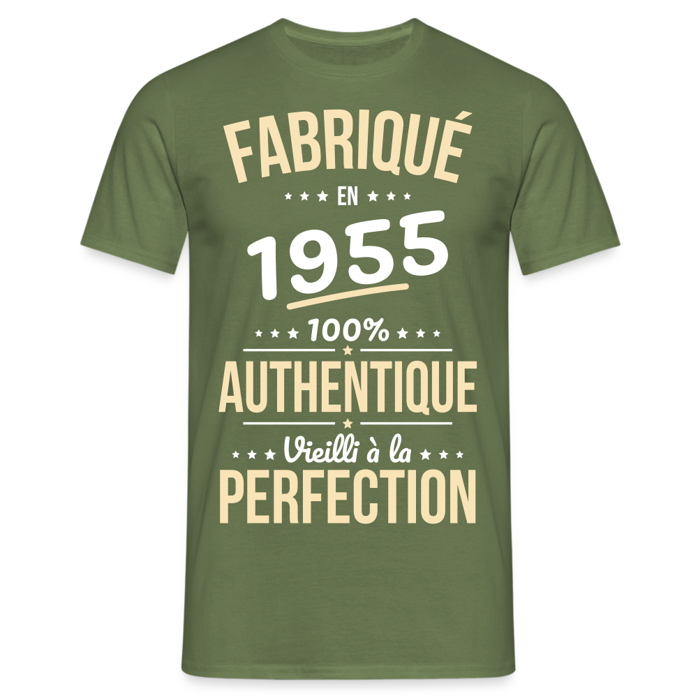 T-shirt Homme - Anniversaire 70 Ans - Fabriqué en 1955 - vert militaire