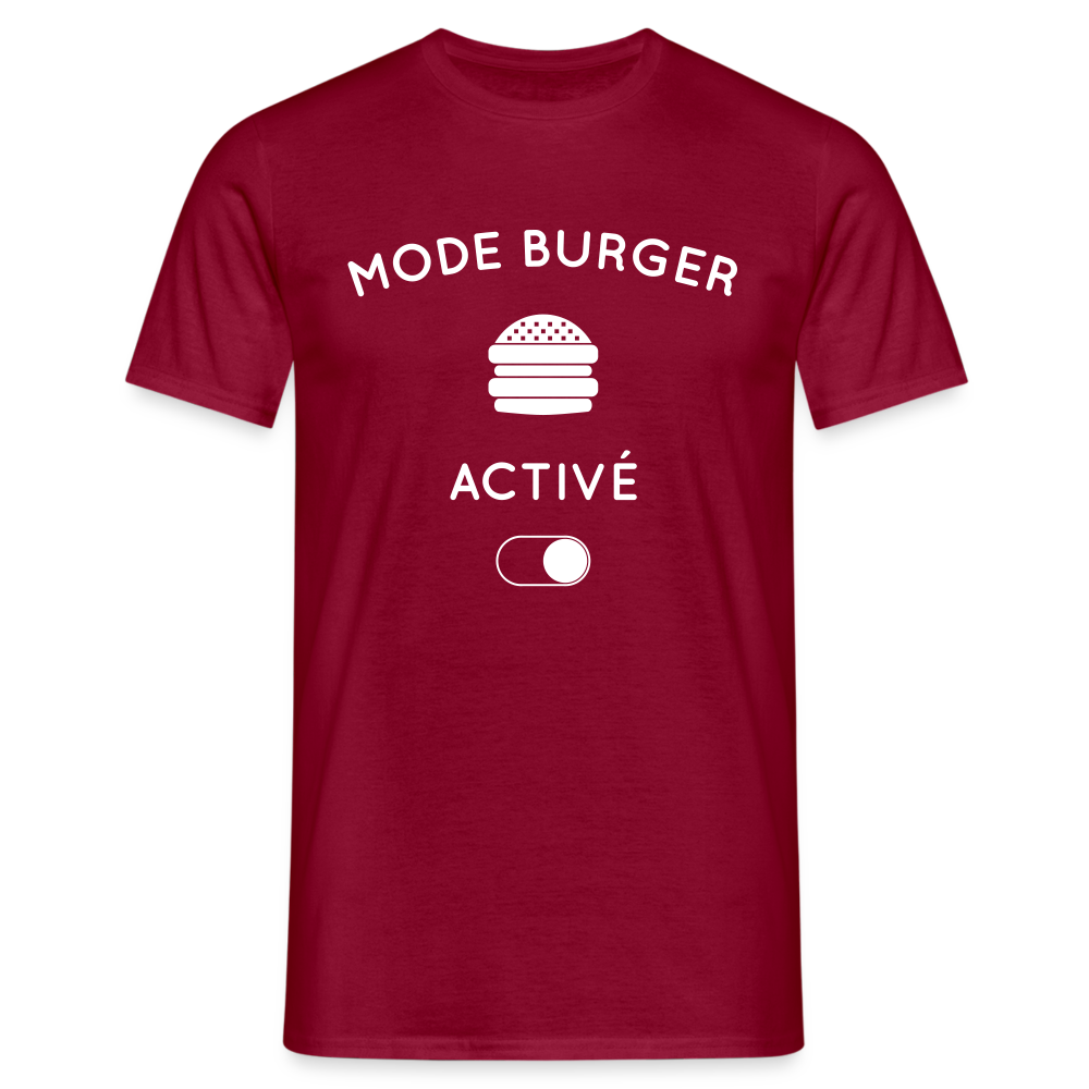 T-shirt Homme - Mode burger activé - rouge brique