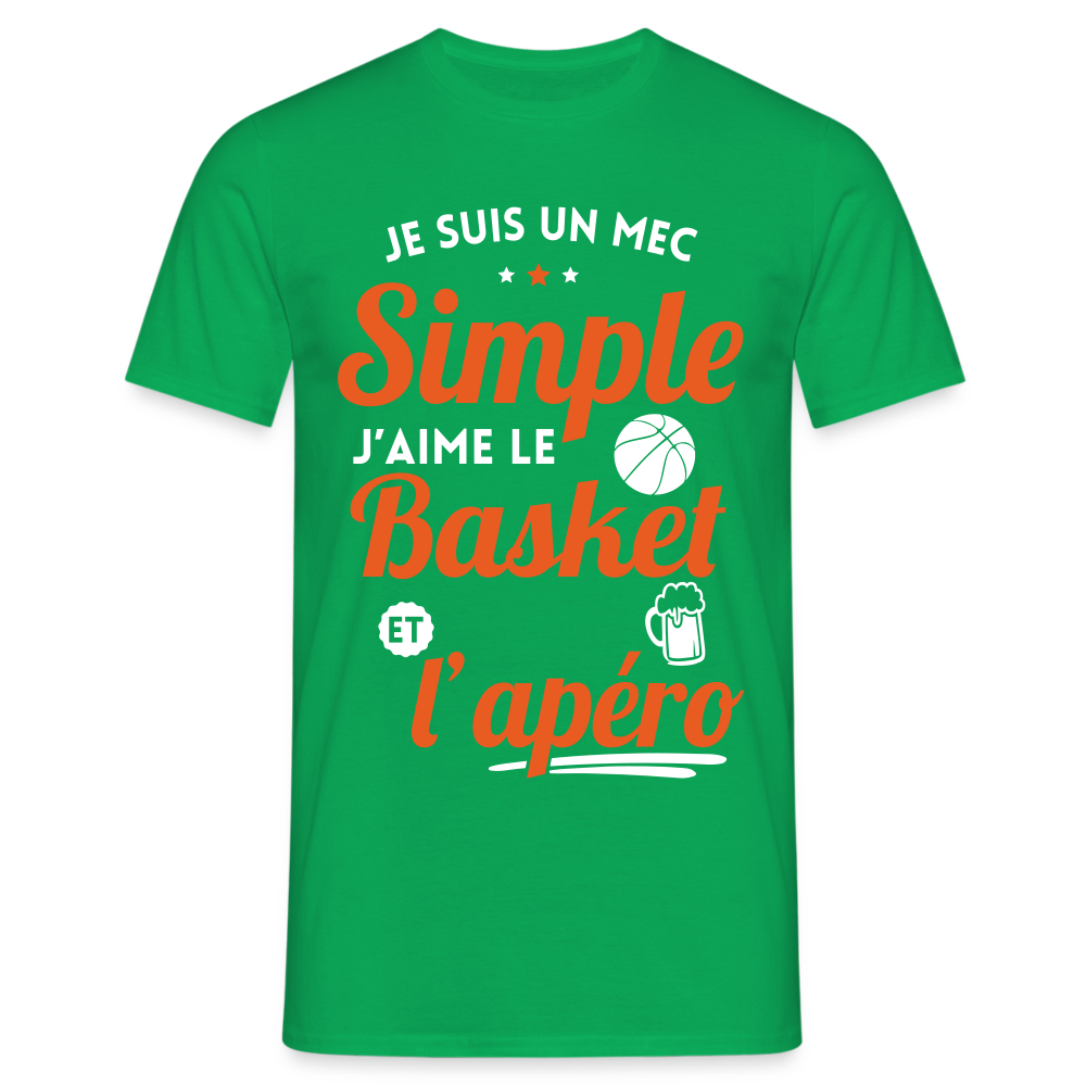 T-shirt Homme - J'aime le basket et l'apéro - vert