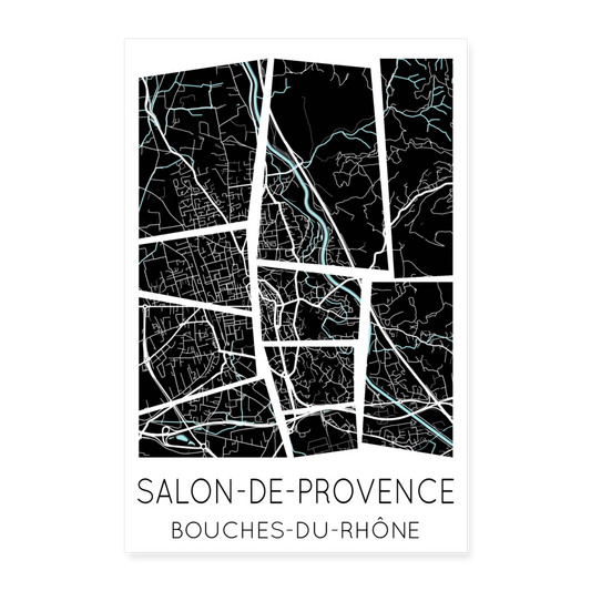 Poster Salon-de-Provence - Plan Salon-de-Provence - 40 x 60 cm - blanc