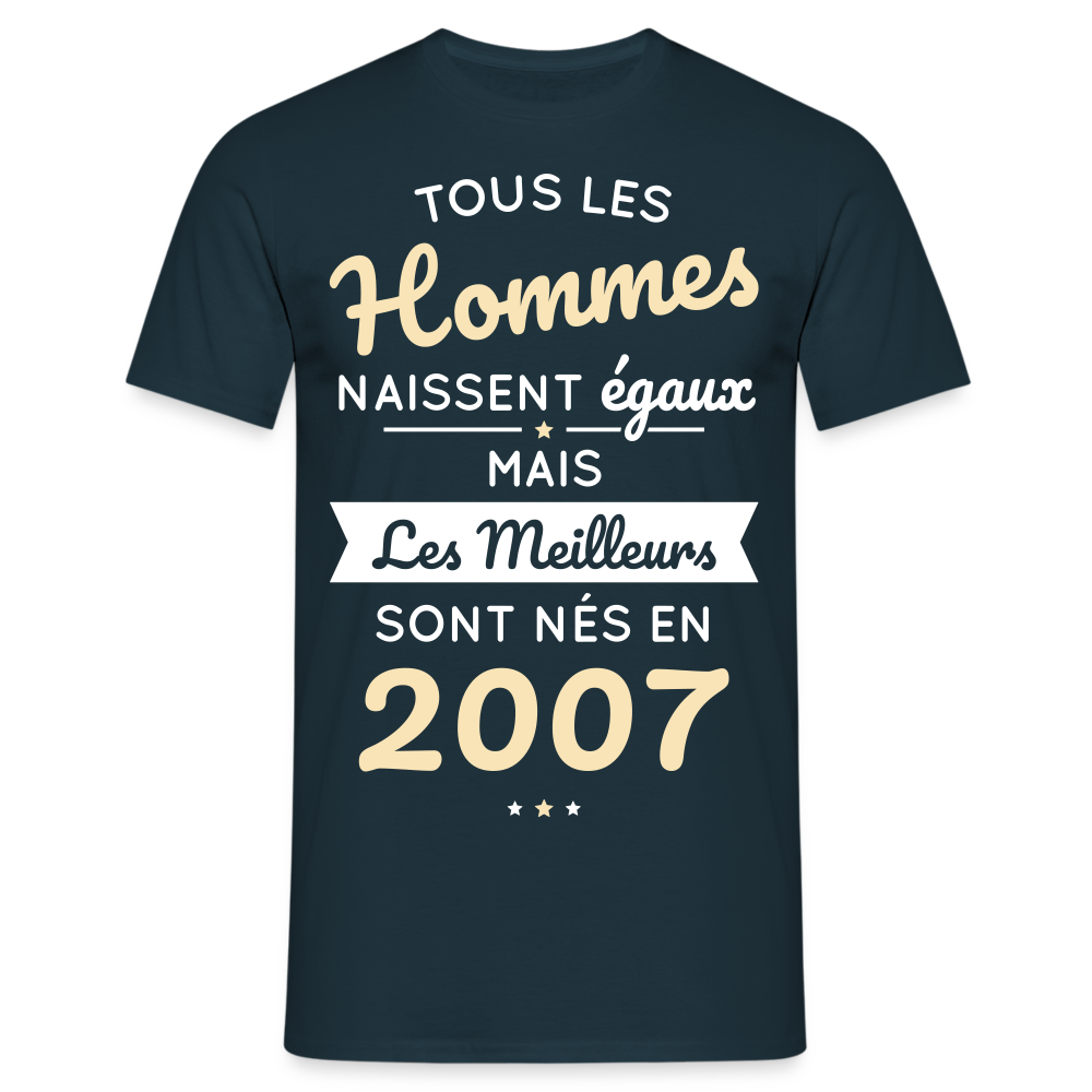 T-shirt Homme - Anniversaire 18 Ans - Les meilleurs sont nés en 2007 - marine