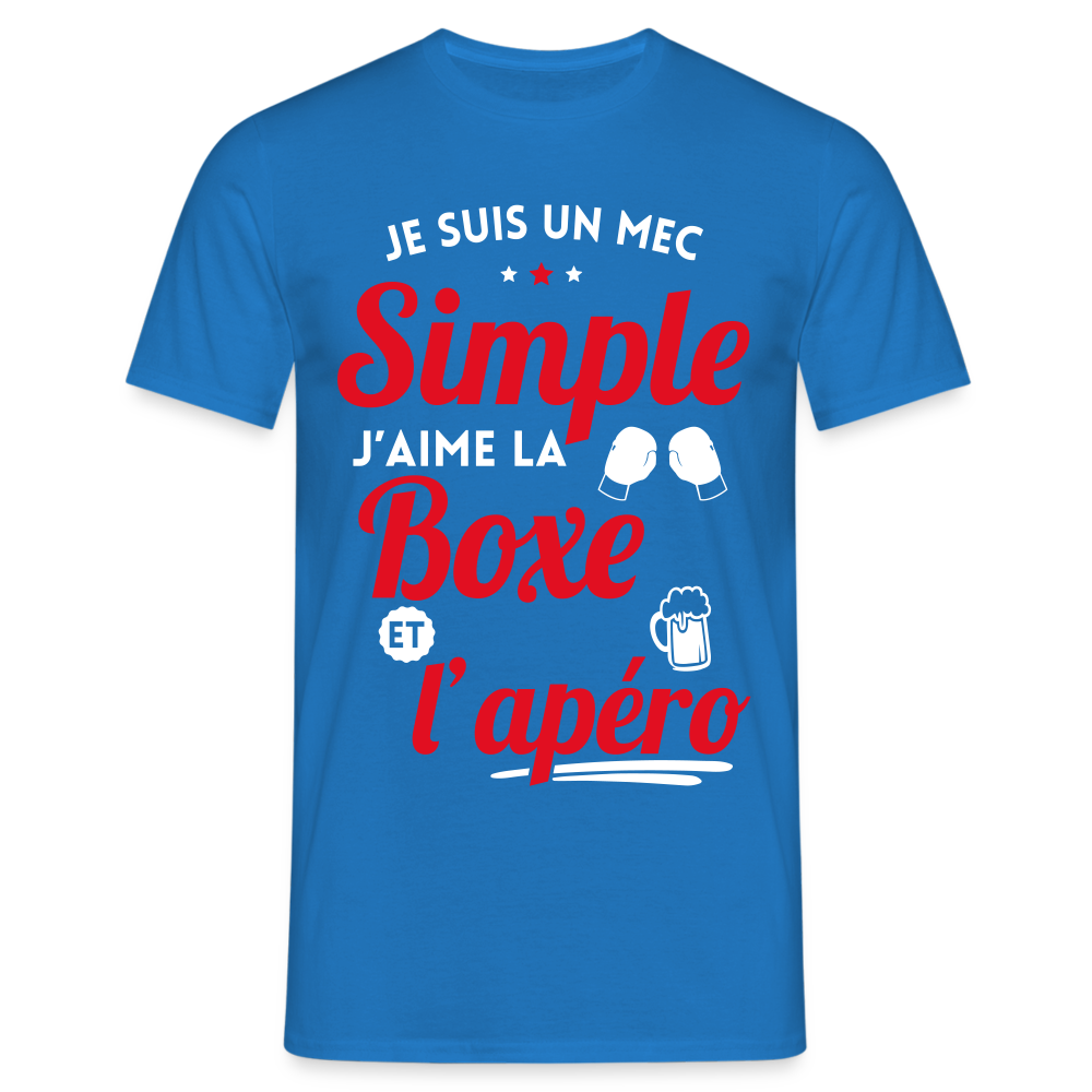 T-shirt Homme - J'aime la boxe et l'apéro - bleu royal