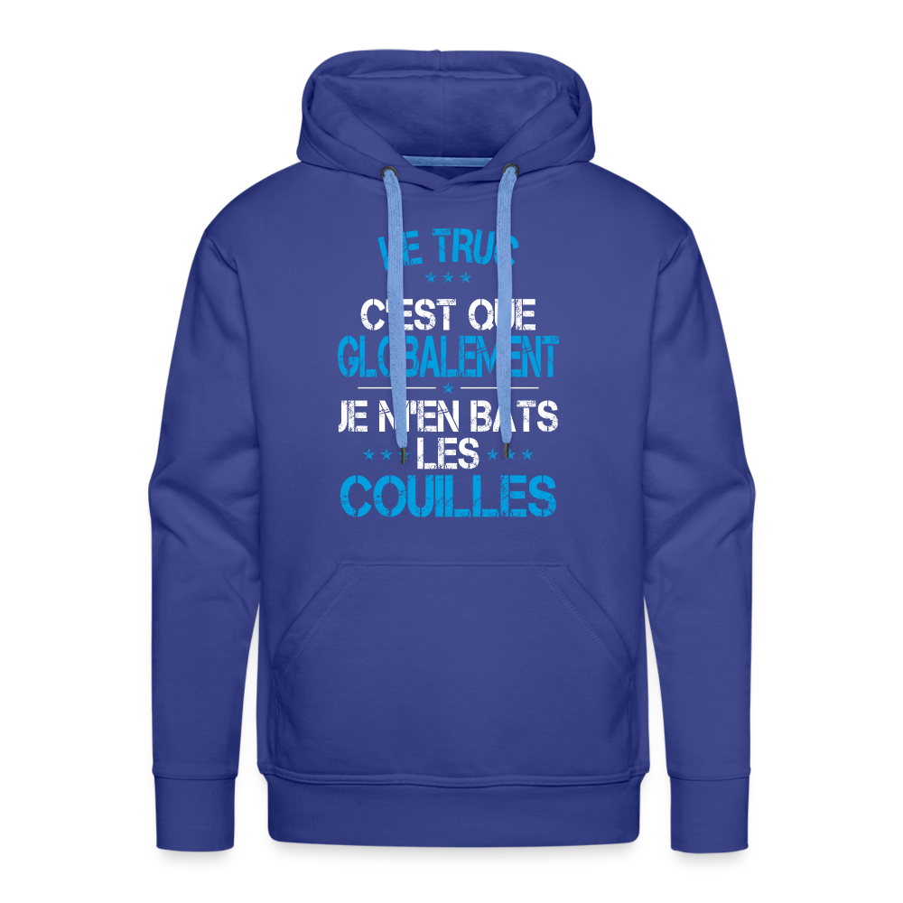 Sweat à capuche Premium Homme - Je m'en bats les couilles - bleu royal