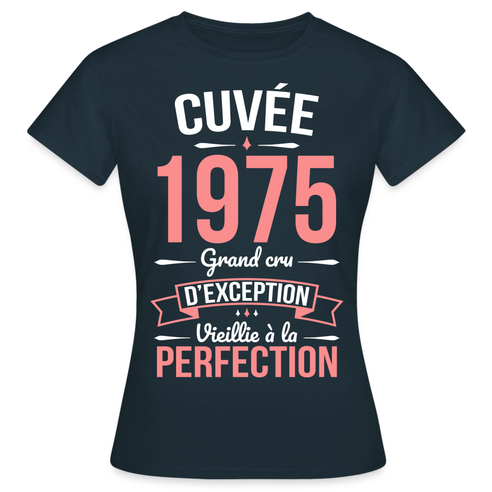 T-shirt Femme - Anniversaire 50 Ans - Cuvée 1975 - marine