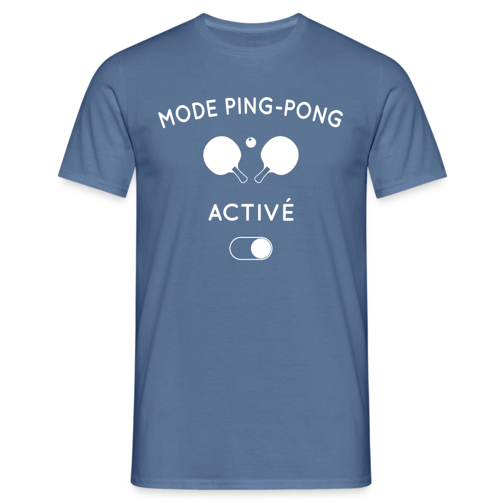 T-shirt Homme - Mode ping-pong activé - bleu pigeon 