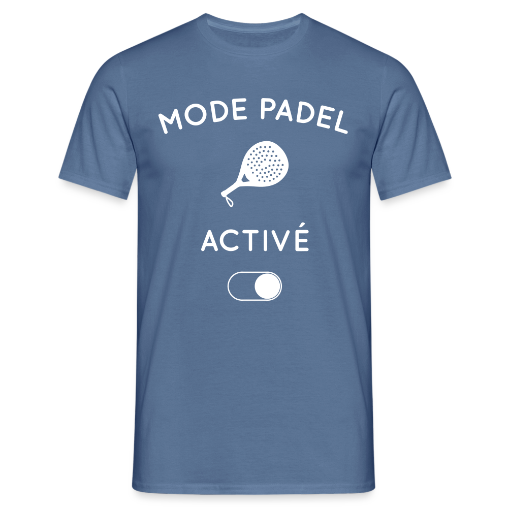 T-shirt Homme - Mode padel activé - bleu pigeon 