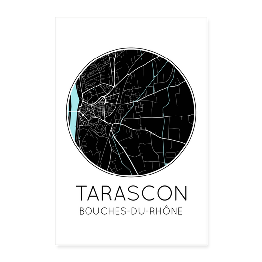 Poster Tarascon - Plan Tarascon - 40 x 60 cm - blanc