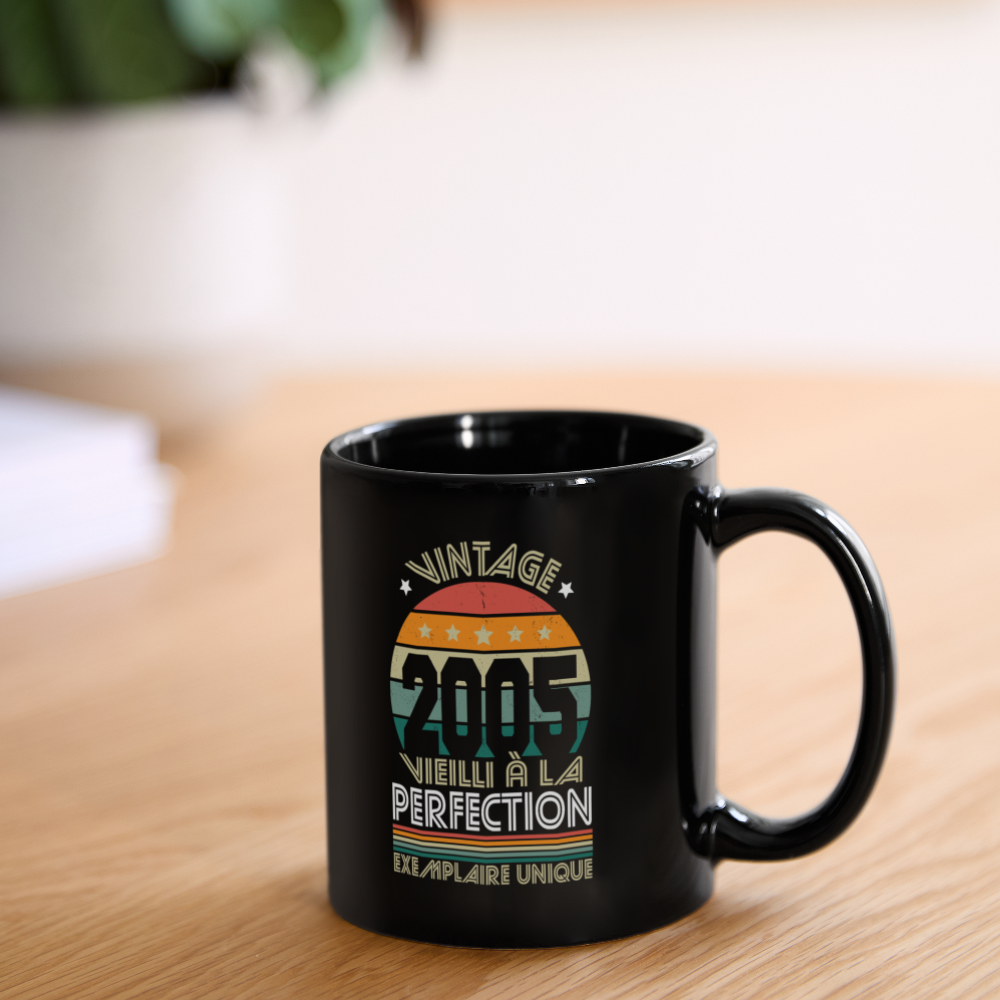 Mug uni - Anniversaire 20 Ans - Vintage 2005 - noir