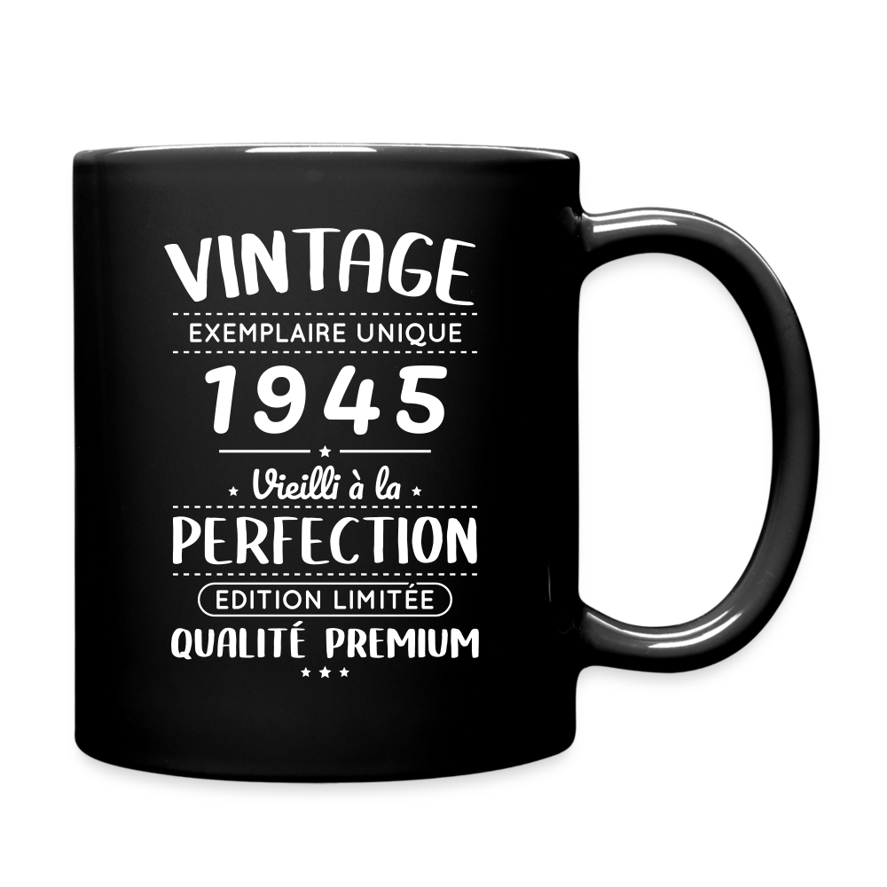 Mug uni - Anniversaire 80 Ans - Vintage 1945 - noir