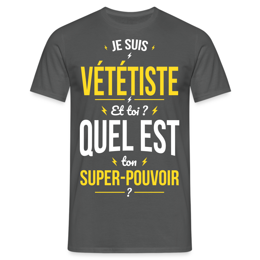 T-shirt Homme - Je suis vététiste - Super-pouvoir - charbon