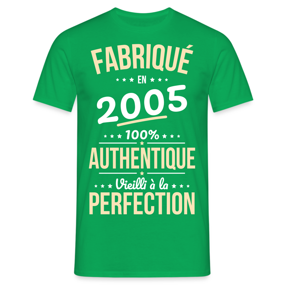 T-shirt Homme - Anniversaire 20 Ans - Fabriqué en 2005 - vert