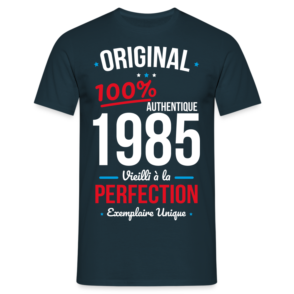 T-shirt Homme - Anniversaire 40 Ans - Original 1985 - marine