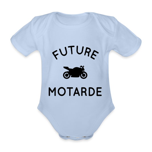 Body Bébé bio manches courtes - Future motarde - ciel