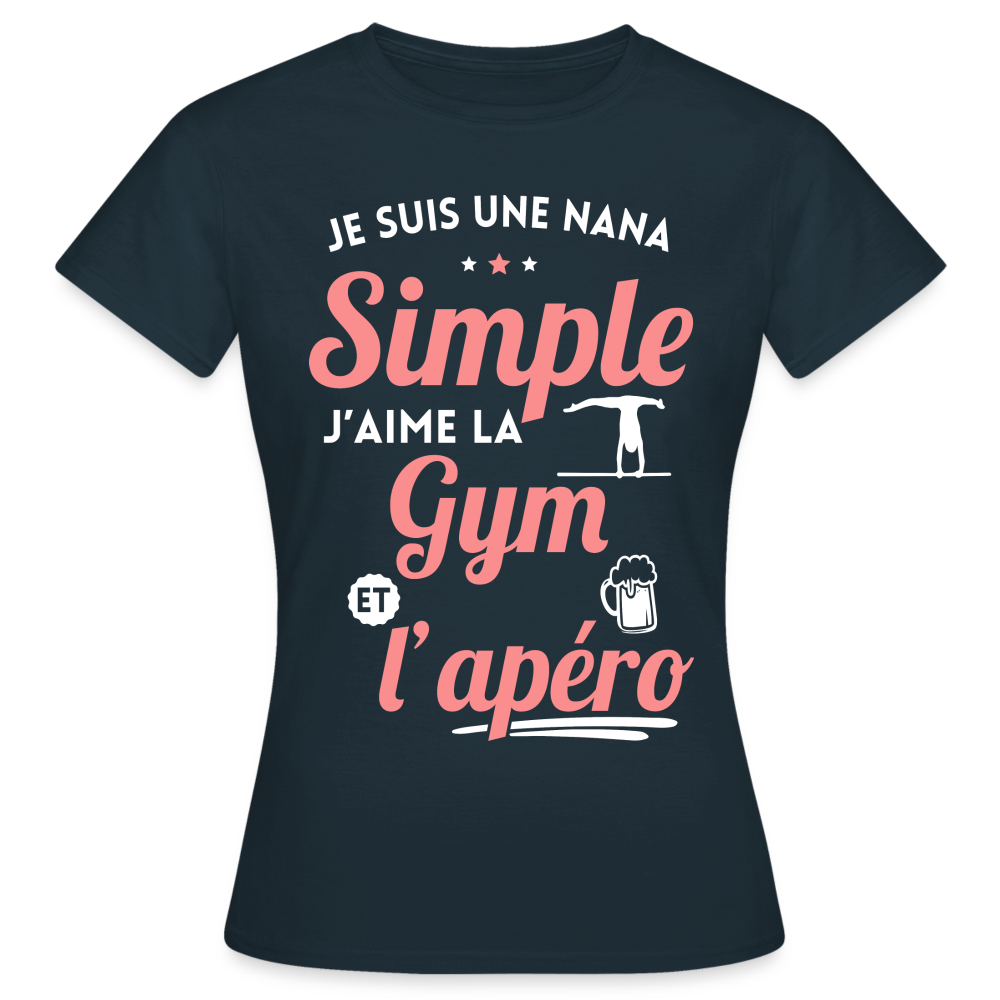 T-shirt Femme - J'aime la gym et l'apéro - marine