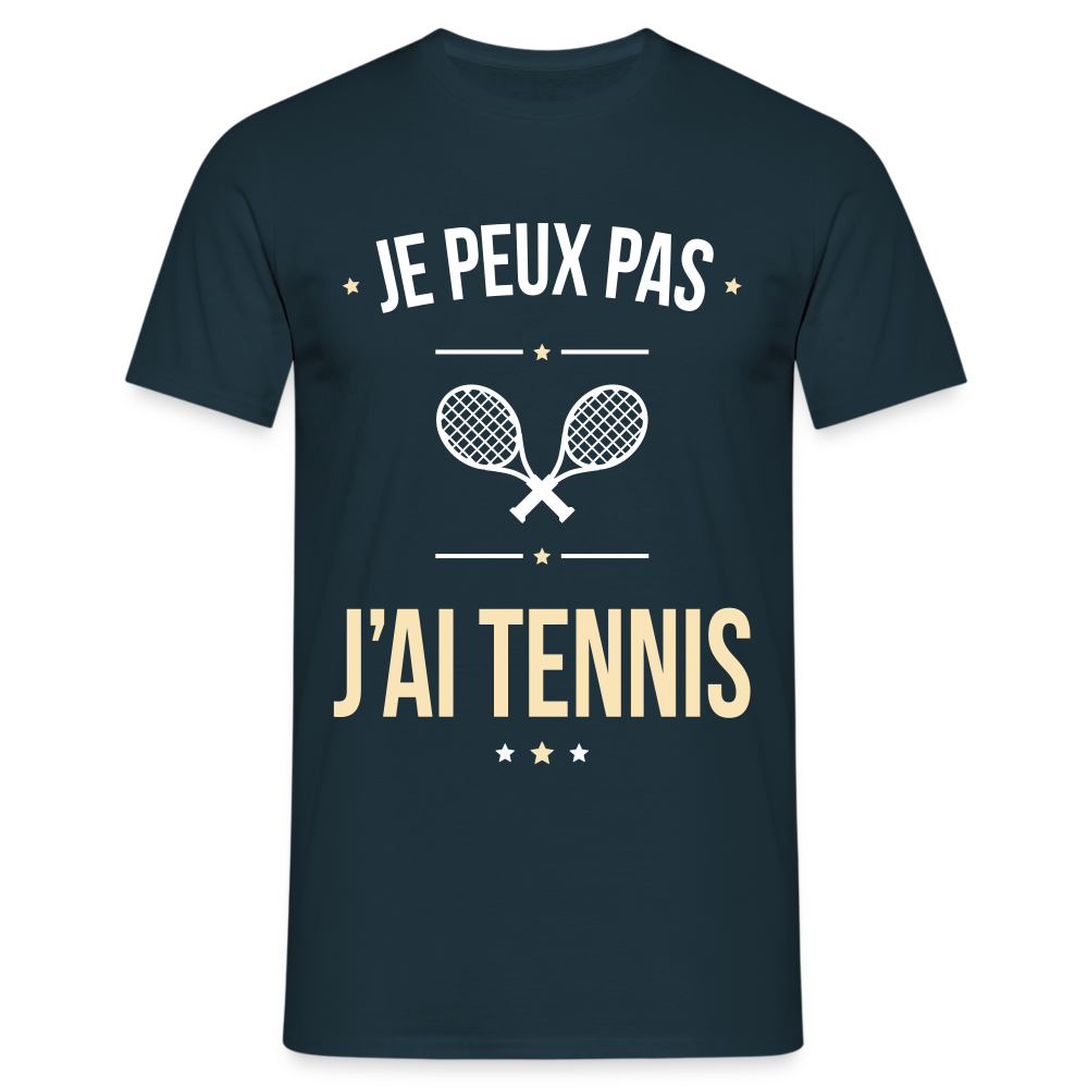 T-shirt Homme - Je peux pas j'ai Tennis - marine