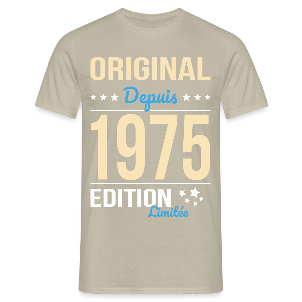 T-shirt Homme - Anniversaire 50 Ans - Original depuis 1975 - beige sable