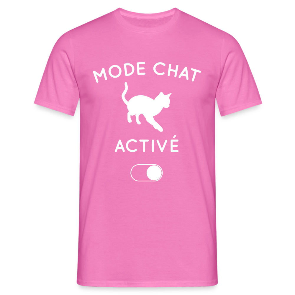 T-shirt Homme - Mode chat activé - rose