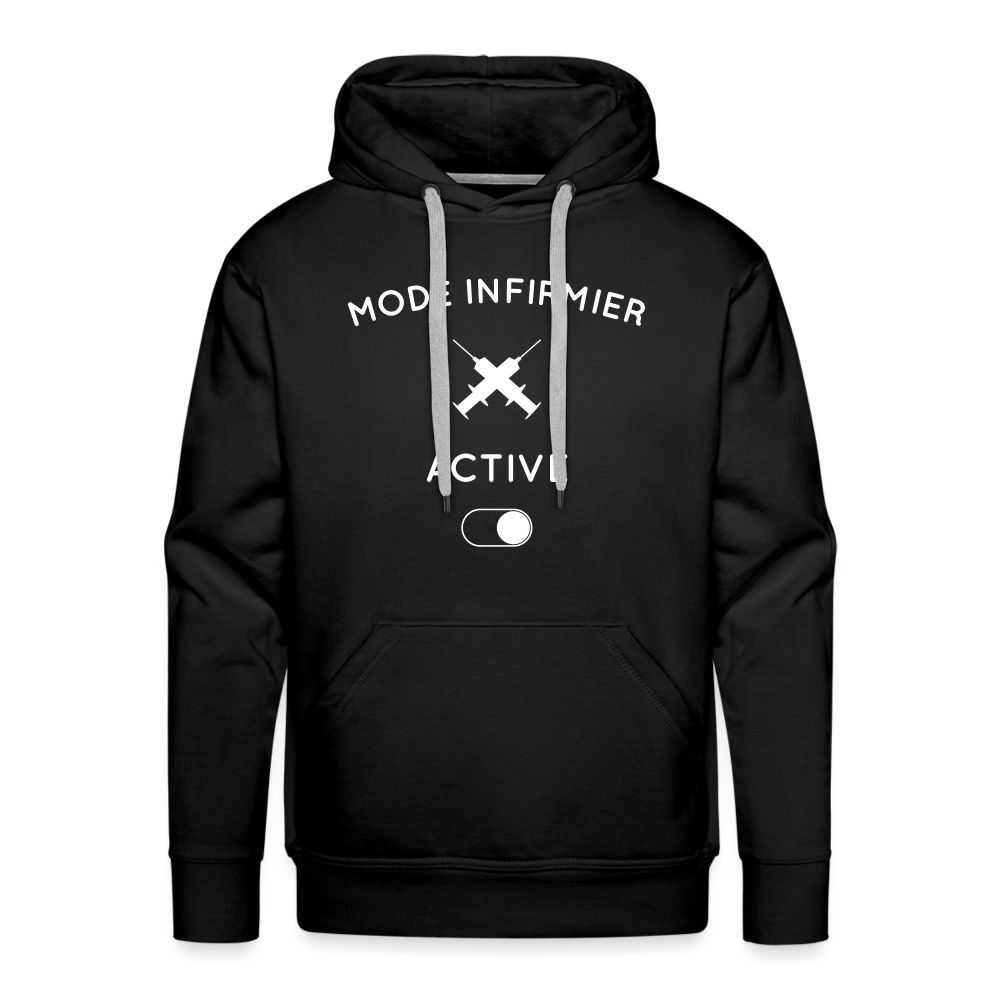 Sweat à capuche Premium Homme - Mode infirmier activé - noir