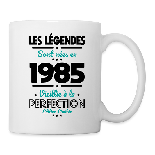 Mug blanc - Anniversaire 40 Ans - Les Légendes sont nées en 1985 - blanc