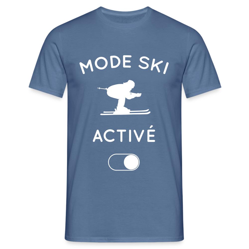 T-shirt Homme - Mode ski activé - bleu pigeon 