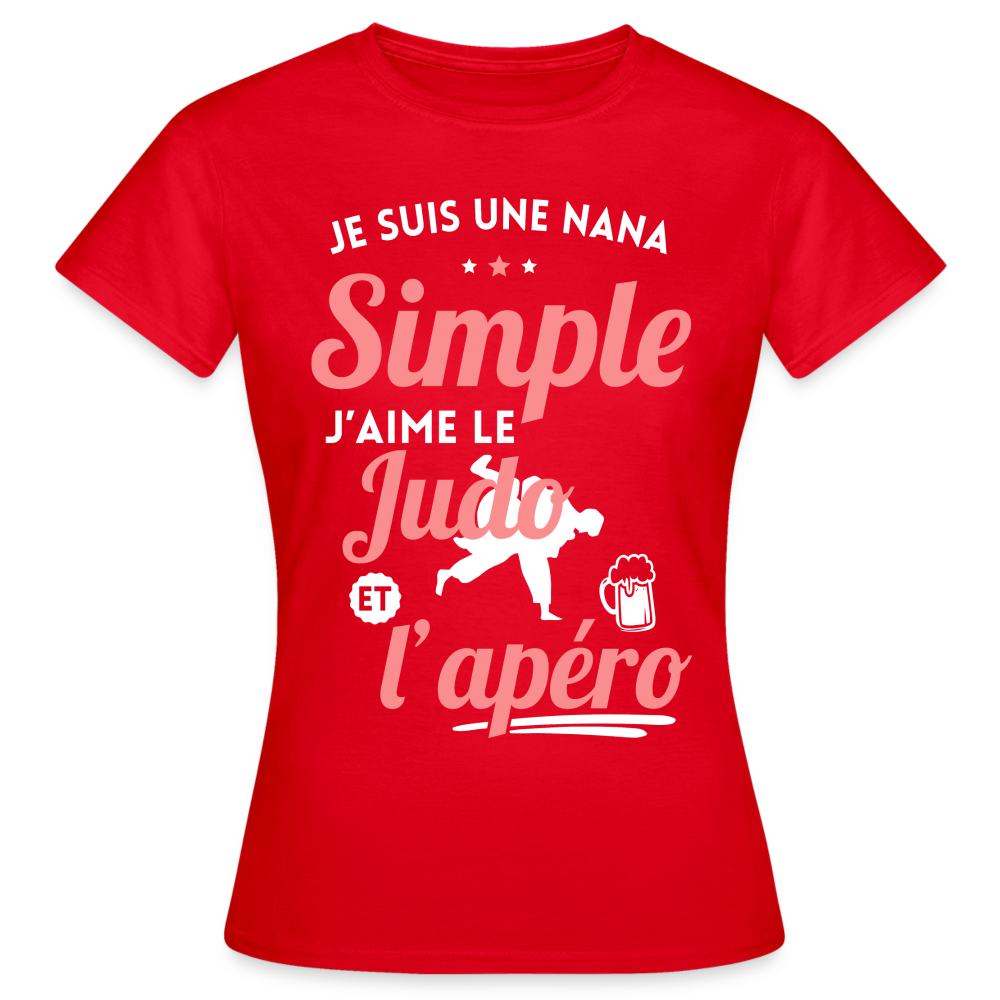 T-shirt Femme - J'aime le judo et l'apéro - rouge