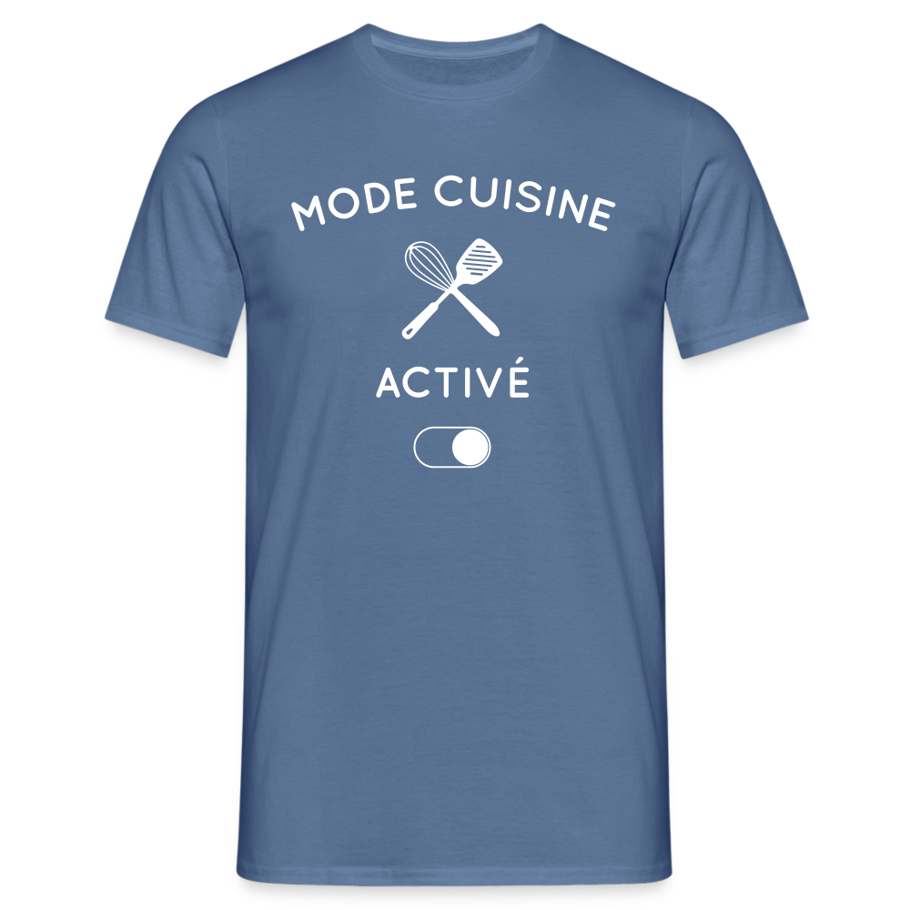 T-shirt Homme - Mode cuisine activé - bleu pigeon 