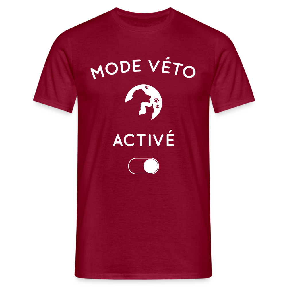 T-shirt Homme - Mode véto activé - rouge brique