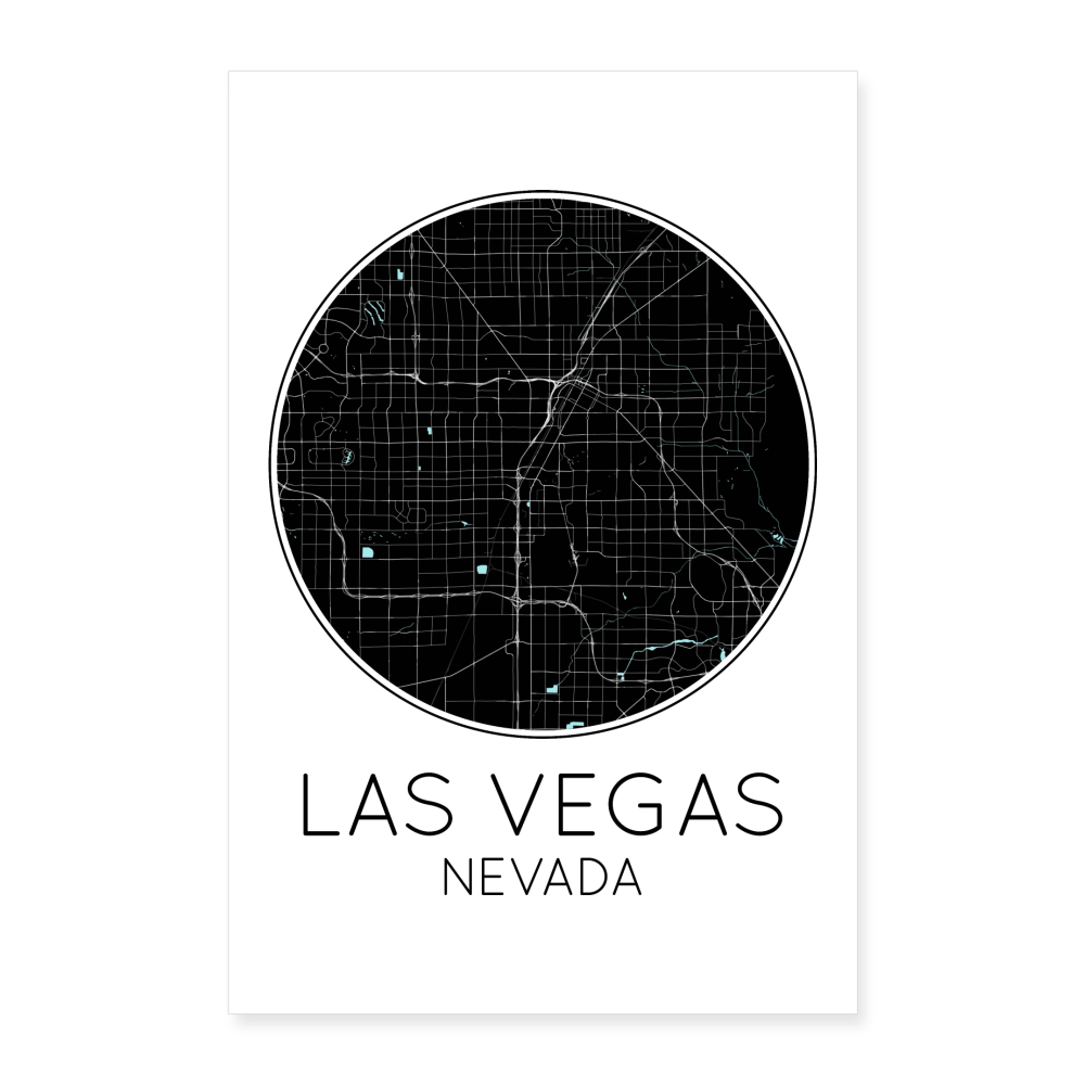 Poster Las Vegas - Plan Las Vegas - 60 x 90 cm - blanc