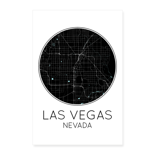 Poster Las Vegas - Plan Las Vegas - 60 x 90 cm - blanc