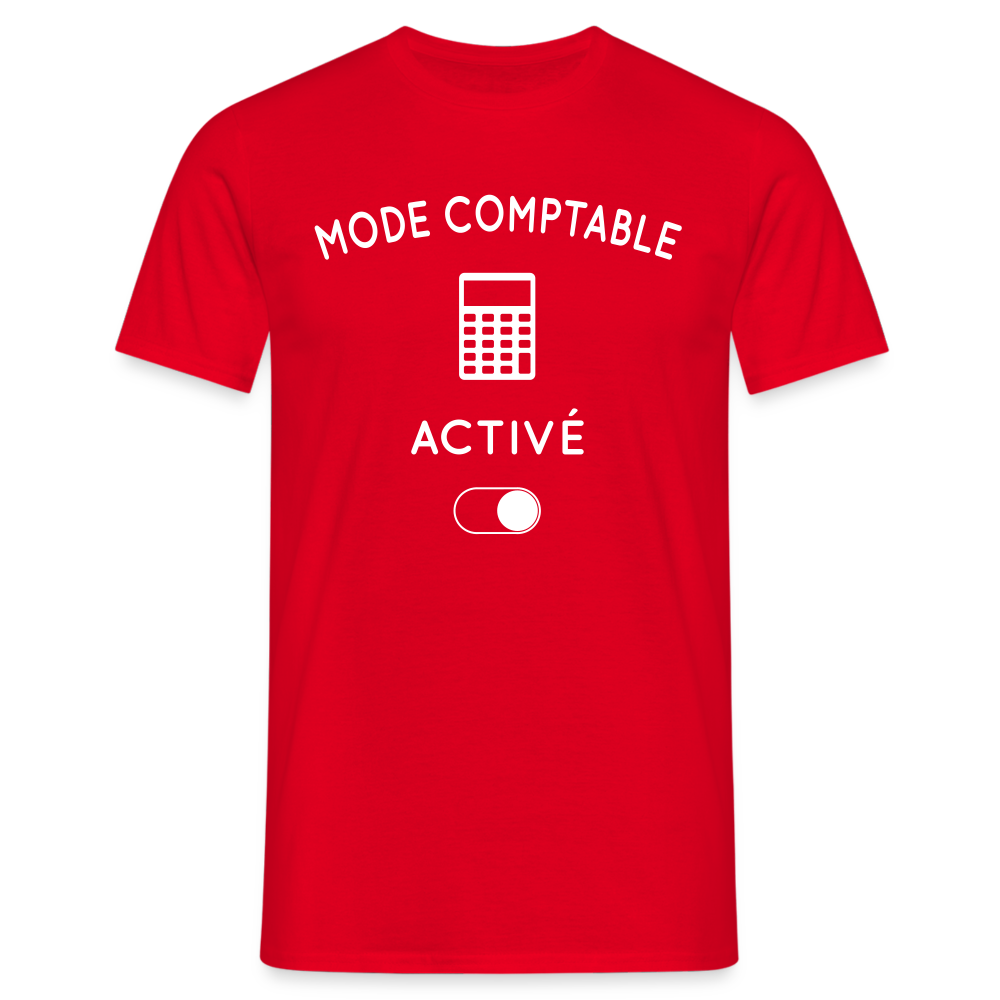 T-shirt Homme - Mode comptable activé - rouge